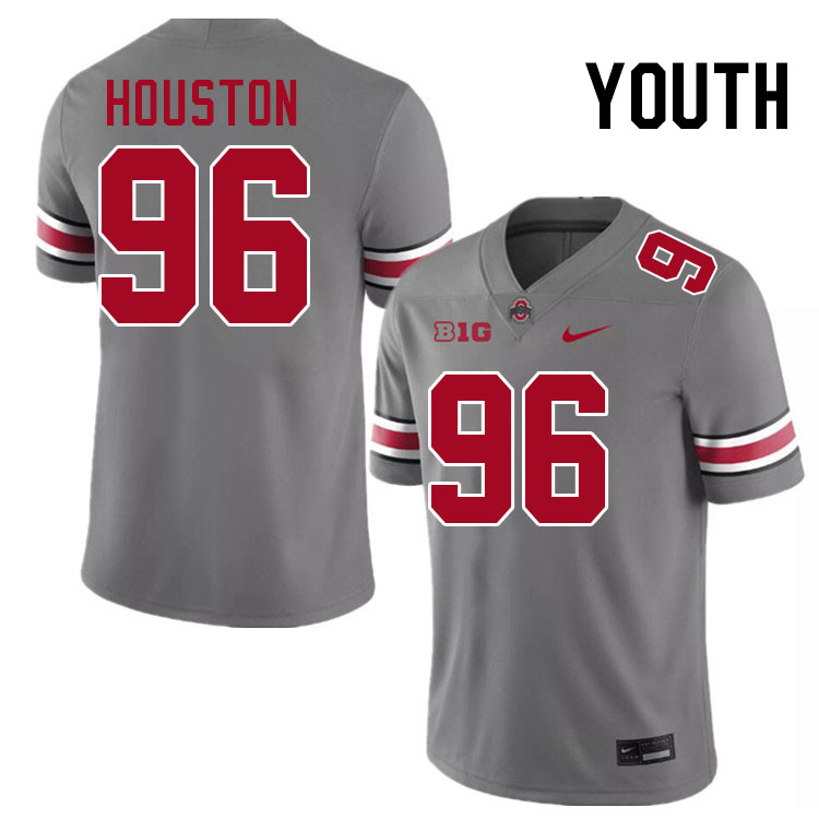 Youth #96 Eddrick Houston Ohio State Buckeyes College Football Jerseys Stitched-Grey